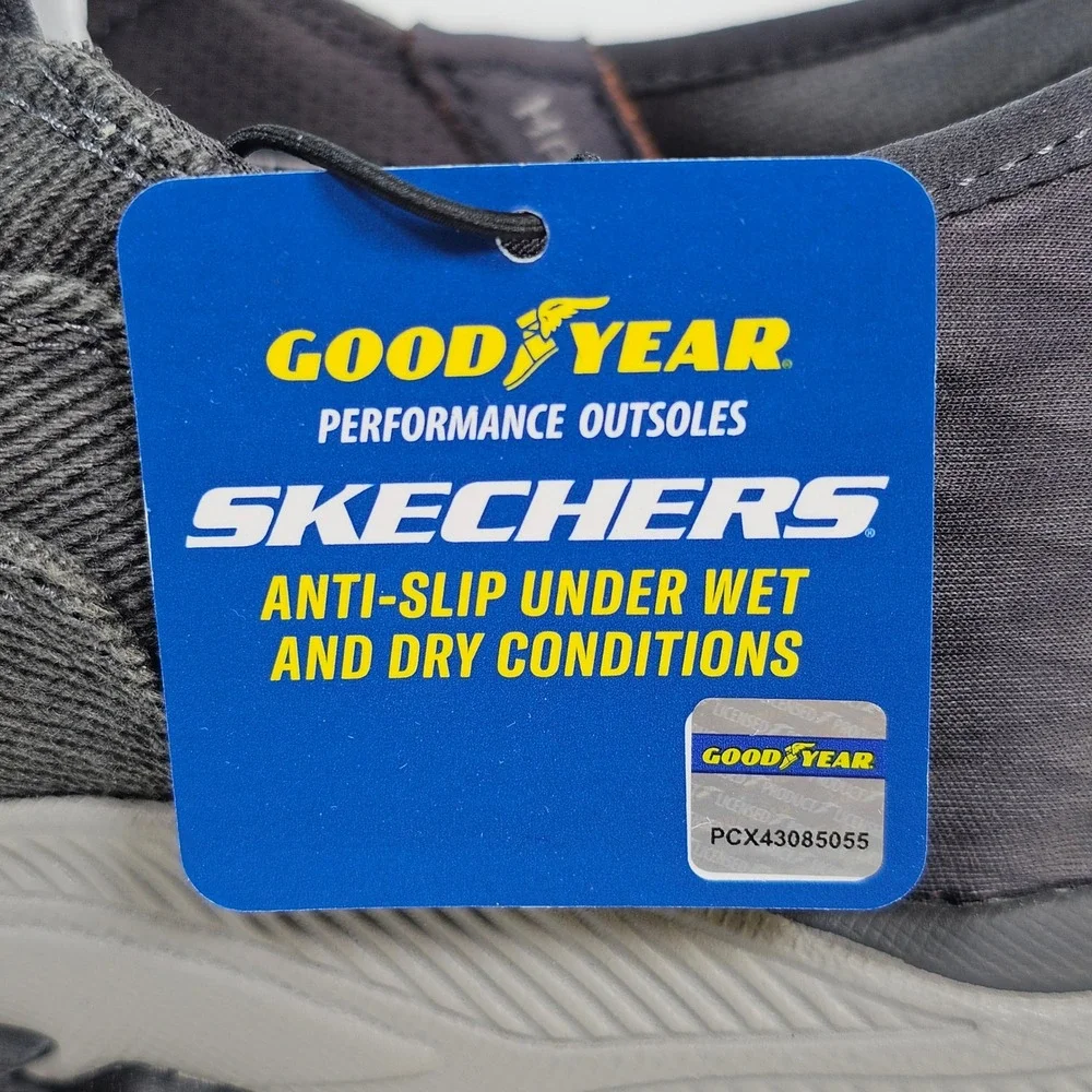 New Skechers Hands Free Slip-ins Relaxed Fit Garner Newick Gray Shoes Mens 9